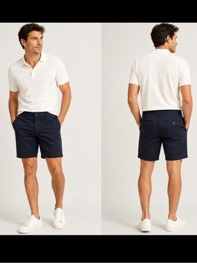 Club Monaco Baxter Fit Men’s Navy Chino Shorts Size 36